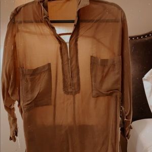 Casual Beige Pocket Top